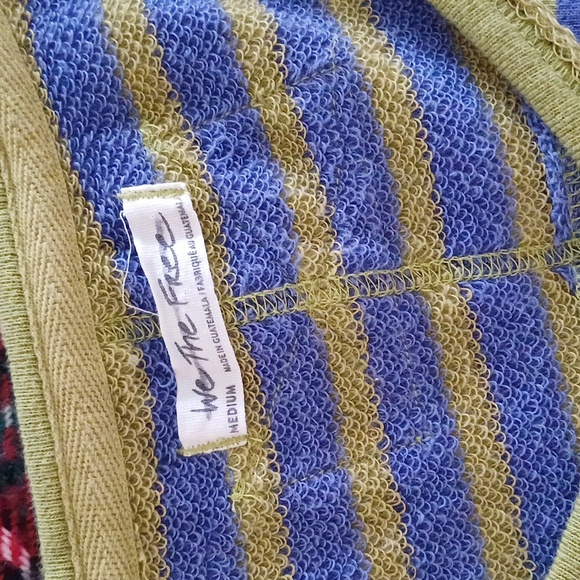 🔥🔥🔥We the Free Main Squeeze purple & green stripe sweater sweatshirt M Boho - Picture 8 of 12